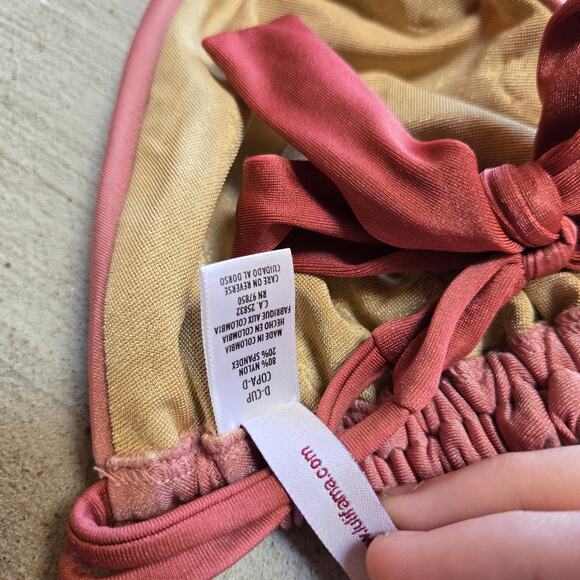 Luli Fama Bloom Halter Bikini Top Minimal and Banded Bottom Large D Cup Swim - Picture 3 of 5